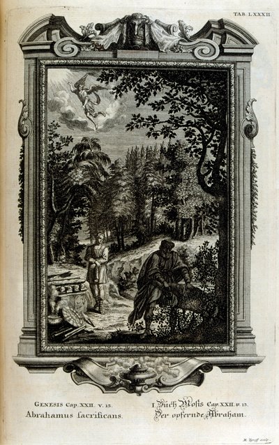 Abraham se prépare à sacrifier Isaac - Johann Jakob Scheuchzer