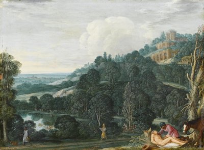 Un paysage étendu avec le Bon Samaritain - Johann König