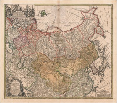 1739 carte de la Russie et de la Tartarie par Johann Matthias Hase - Johann Matthias Hase