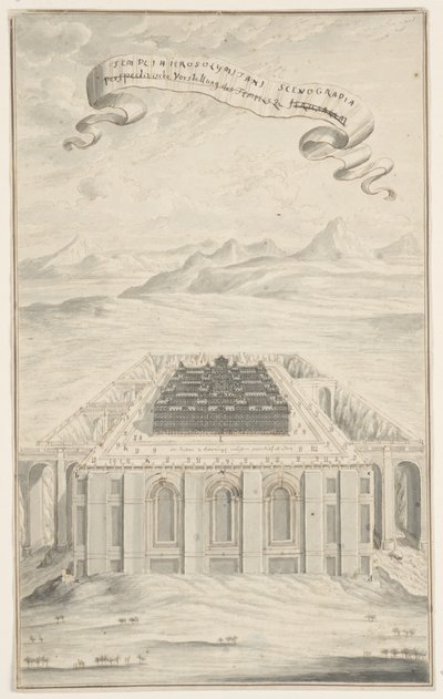 Étude pour Le Temple à Jérusalem, Planche 424, Physica Sacra - Johann Melchior Füssli
