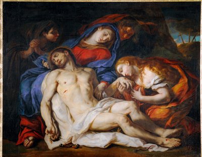 Déploration (peinture sur toile) - Johann Michael Rottmayr