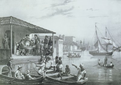 Débarquement, gravé par Deroi et Léon Jean Baptiste Sabatier (fl.1827-87) publié par Engelmann, c.1835 (litho) - Johann Moritz (after) Rugendas