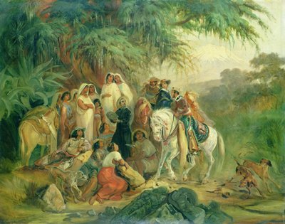 Scène folklorique à Pico de Orizaba, Mexique - Johann Moritz Rugendas