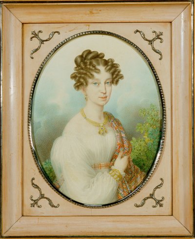 Marie-Louise Habsbourg-Lothringen, veuve de Napoléon Ier, duchesse de Parme ... (aquarelle sur carton) - Johann Nepomuk Ender