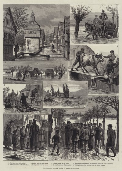 Inondations du Rhin en Hesse-Darmstadt - Johann Nepomuk Schonberg