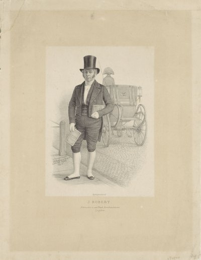 Portrait de J. Robert avec une calèche - Johann Peter Berghaus