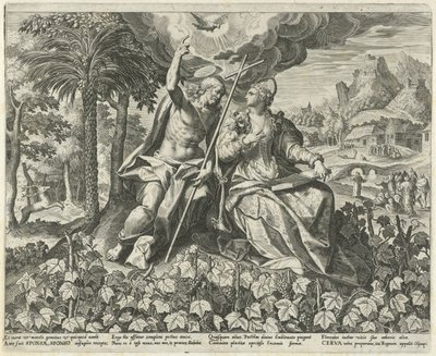 Le Christ et son épouse dans une vigne (Cantique des Cantiques) - Johann Sadeler (I)