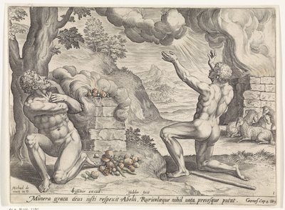 Offrande de Caïn et Abel - Johann Sadeler (I)