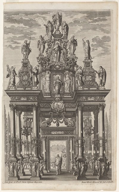 Frontispice avec Arc de Triomphe avec Christ et les Apôtres - Johann Ulrich Kraus