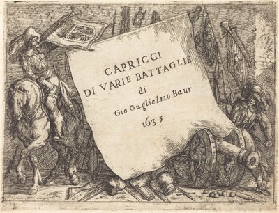 Capricci di varie battaglie Page de titre, 1635 - Johann Wilhelm Baur