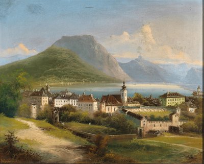 Johann Wilhelm Jankowski Vue sur Gmunden - Johann Wilhelm Jankowski