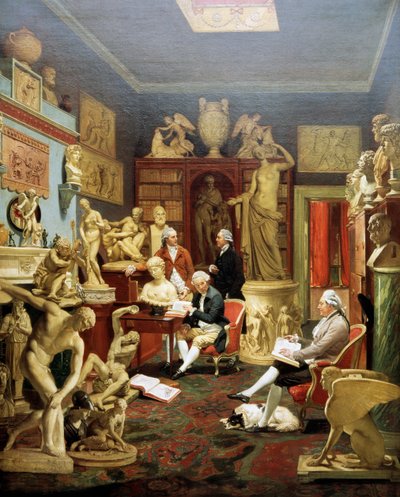 Charles Townley dans sa galerie de sculptures, Park Street, Londres 1782, peinture de Johann Zoffany (1733-1810) - Johann Zoffany