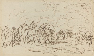 Tempête de sable dans le désert submergeant une caravane - Johann Zoffany