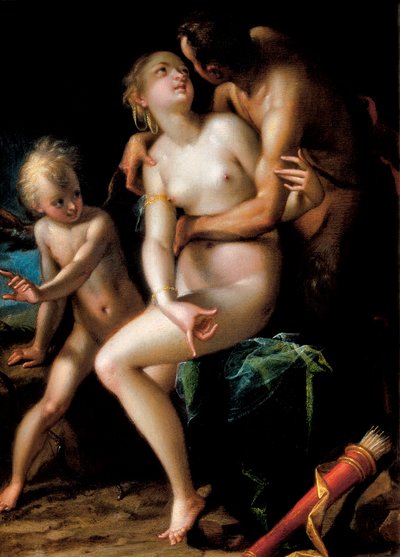 Jupiter, Antiope et Cupidon - Johann or Hans von Aachen