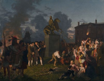 Démontage de la statue du roi George III, N.Y.C. - Johannes Adam Simon Oertel