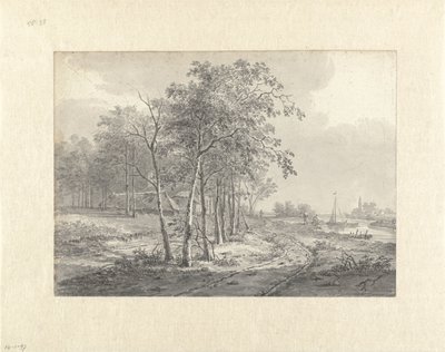 Paysage avec un chemin le long d