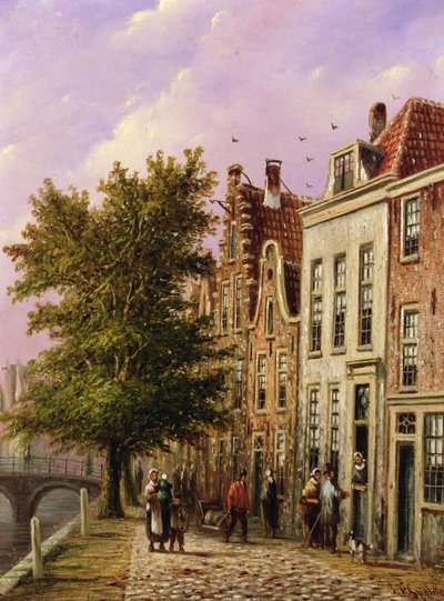 Scène de canal en Allemagne - Johannes Franciscus Spohler