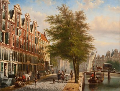 Vue du Leidsegracht et Herengracht, Amsterdam - Johannes Franciscus Spohler