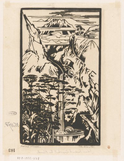 Pente du Merapi - Johannes Frederik Engelbert ten Klooster (signed by artist)