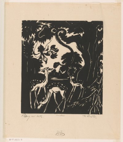 Serpent avec cerfs - Johannes Frederik Engelbert ten Klooster (signed by artist)
