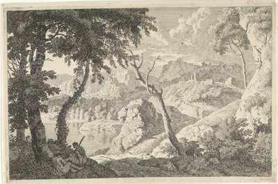 Paysage arcadien avec deux bergers (Paysages arcadiens) - Johannes Glauber