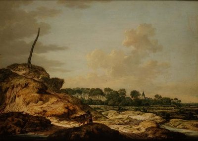Paysage avec chasseur et vue lointaine de Middleburg - Johannes Goedaert