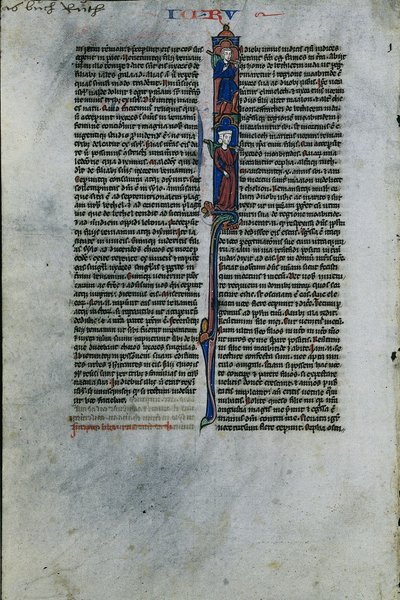 Initiale I avec Elimelech et Naomi : Feuille d