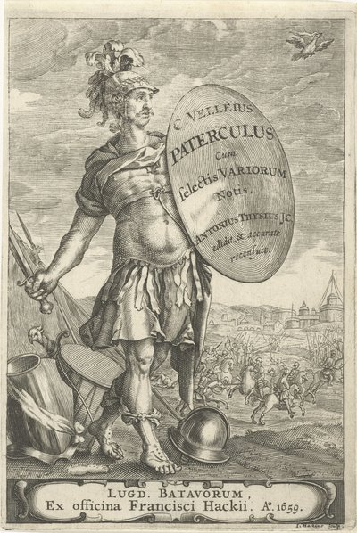 Guerrier romain devant un champ de bataille - Johannes Hackius