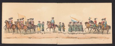 Historische optocht door studenten van de Groningse Hogeschool, 1850 - Johannes Hermanus van de Weijer