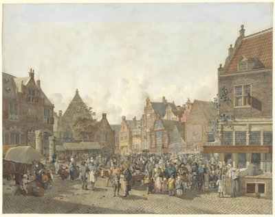 Place de la ville avec foire - Johannes Huibert Prins