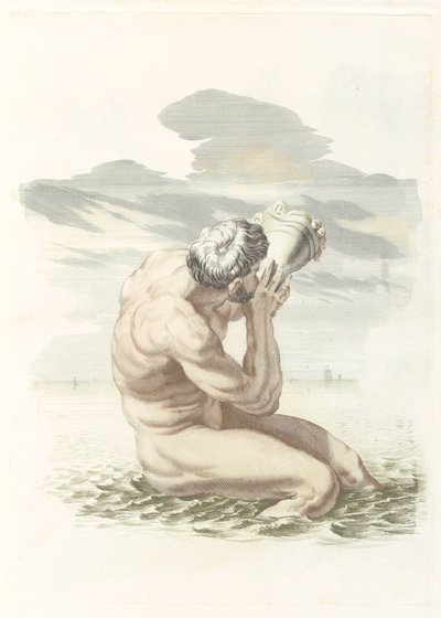 Triton soufflant dans sa conque - Johannes Jacobsz van den Aveele (attributed to)