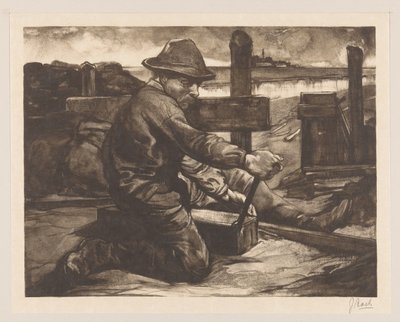 Ouvrier avec une clé à molette - Johannes Josephus Aarts (signed by artist)