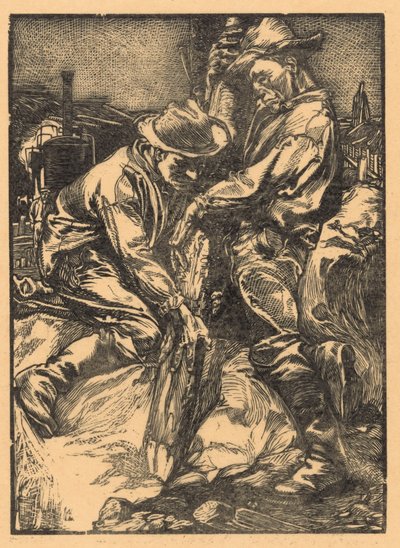 Travailleurs de la construction en train de piloter - Johannes Josephus Aarts