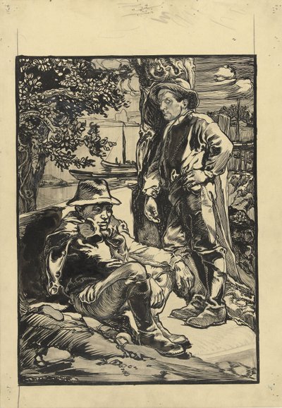 Deux ouvriers de digue, l