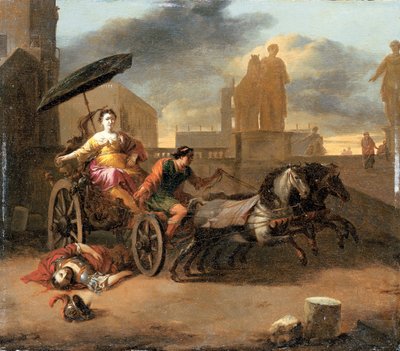 La Mort de Servius Tullius avec Tullia dans son char - Johannes Lingelbach