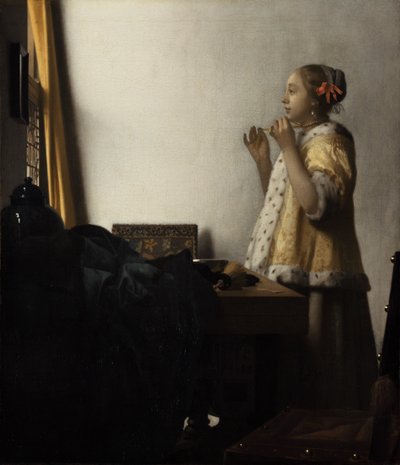 Jeune femme avec un collier de perles - Johannes Vermeer