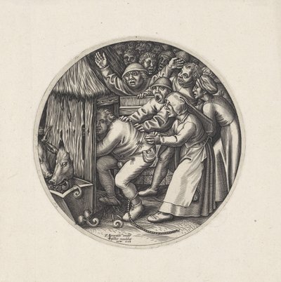 Le cochon doit être dans son enclos - Johannes Wierix