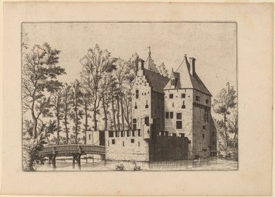 Château avec pont-levis - Johannes and Lucas van Doetechum after Master of the Small Landscapes