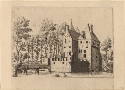 Château avec pont-levis - Johannes and Lucas van Doetechum after Master of the Small Landscapes