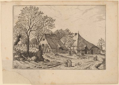 Ferme avec hangar et puits - Johannes and Lucas van Doetechum after Master of the Small Landscapes