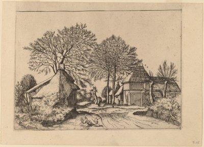 Route avec grange et cottages - Johannes and Lucas van Doetechum after Master of the Small Landscapes