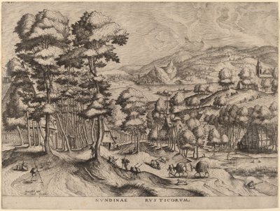 Nundinae Rusticorum (Marché rustique) - Johannes and Lucas van Doetechum after Pieter Bruegel the Elder