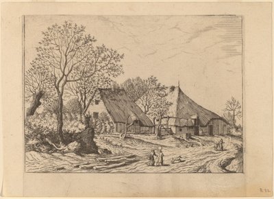 Ferme avec hangar et puits - Johannes and Lucas van Doetechum after the Master of the Small Landscapes