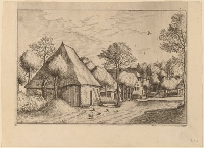 Une ferme avec un puits - Johannes van Doetechum, the Elder and Lucas