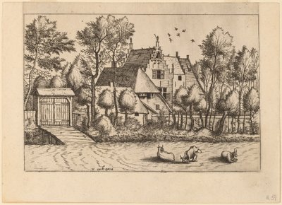 Maison de campagne avec un fossé - Johannes van Doetechum, the Elder and Lucas