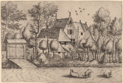 Maison de campagne avec un fossé - Johannes van Doetechum, the Elder and Lucas