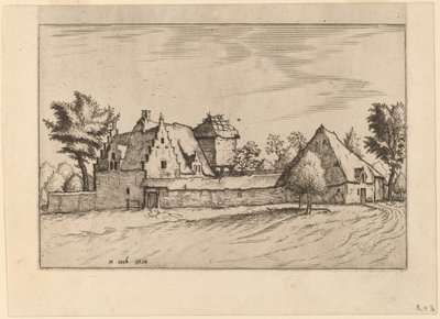 Fermes dans une cour - Johannes van Doetechum, the Elder and Lucas