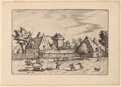 Fermes dans une cour - Johannes van Doetechum, the Elder and Lucas