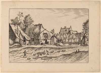 Fermes dans un village - Johannes van Doetechum, the Elder and Lucas