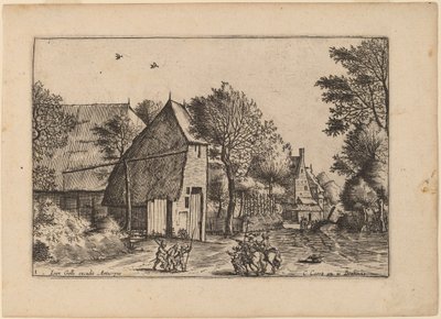 Route de village avec puits - Johannes van Doetechum, the Elder and Lucas